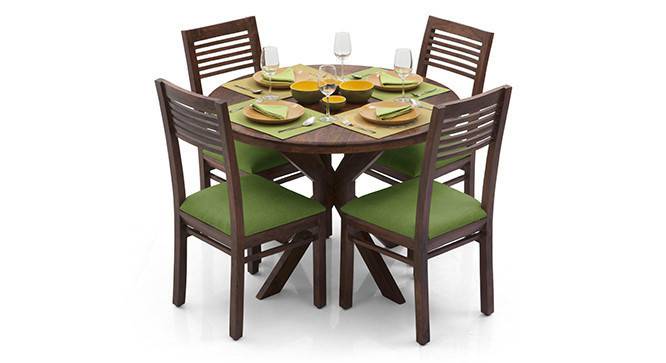 Liana - Zella 4 Seater Dining Table Set (Teak Finish, Avocado Green) by Urban Ladder - - 23285