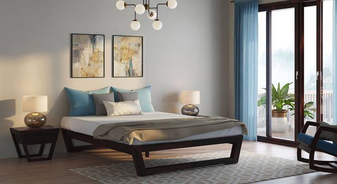 Caprica Bed (Mahogany Finish, Queen Bed Size) by Urban Ladder - Design 1 Full View - 232960