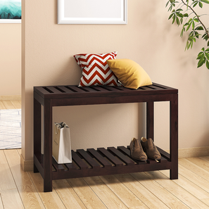 Benches Design Marco Solid Wood Bench Open in Mahogany Finish