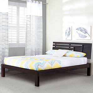 Beds Without Storage Design Stockholm Solid Wood King Size Non Storage Bed in Mahogany Finish