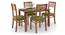 Catria - Zella 4 Seater Dining Table Set (Teak Finish, Avocado Green) by Urban Ladder - Design 1 Half View - 237628