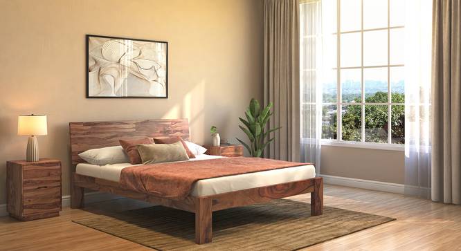 Boston Bed (Solid Wood) (Teak Finish, Queen Bed Size) by Urban Ladder - Design 1 Full View - 237687