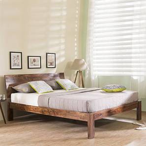 Cot Design Boston Solid Wood King Size Non Storage Bed in Teak Finish
