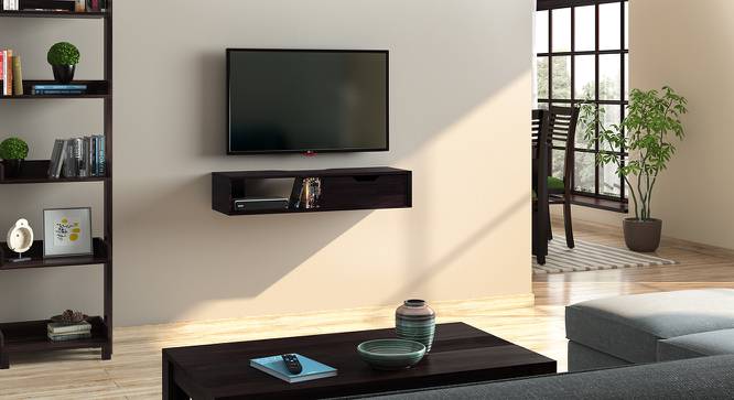 Sawyer Wall Mounted TV Unit (Mahogany Finish, With Drawer Configuration) by Urban Ladder - Design 1 Full View - 239500