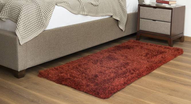 Linton Shaggy Rug (Rust, 91 x 152 cm  (36" x 60") Carpet Size) by Urban Ladder - Full View Design 1 - 239583