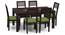 Brighton Large - Zella 6 Seater Dining Table Set (Mahogany Finish, Avocado Green) by Urban Ladder - Front View Design 1 - 23974
