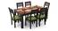 Brighton Large - Zella 6 Seater Dining Table Set (Mahogany Finish, Avocado Green) by Urban Ladder - Cross View Design 1 - 23975