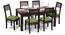 Brighton Large - Zella 6 Seater Dining Table Set (Mahogany Finish, Avocado Green) by Urban Ladder - - 23976