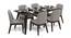 Taarkashi 6-Seater Dining Table Set (American Walnut Finish, Gainsboro Grey) by Urban Ladder - Design 1 Half View - 240401