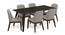 Taarkashi 6-Seater Dining Table Set (American Walnut Finish, Gainsboro Grey) by Urban Ladder - Design 1 Semi Side View - 240402