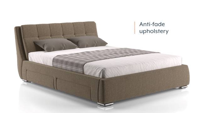 Stanhope Upholstered Storage Bed (King Bed Size, Mist Brown) by Urban Ladder - Design 1 Cross View Details - 240645