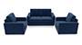 Apollo Sofa Set (Cobalt, Fabric Sofa Material, Compact Sofa Size, Soft Cushion Type, Regular Sofa Type, Master Sofa Component, Regular Back Type, High Back Back Height) by Urban Ladder - - 240884