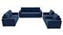 Apollo Sofa Set (Cobalt, Fabric Sofa Material, Compact Sofa Size, Soft Cushion Type, Regular Sofa Type, Master Sofa Component, Regular Back Type, High Back Back Height) by Urban Ladder - - 240888