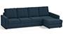 Apollo Sofa Set (Indigo Blue, Fabric Sofa Material, Compact Sofa Size, Soft Cushion Type, Sectional Sofa Type, Sectional Master Sofa Component, Regular Back Type, High Back Back Height) by Urban Ladder