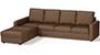 Apollo Sofa Set (Mocha, Fabric Sofa Material, Compact Sofa Size, Soft Cushion Type, Sectional Sofa Type, Sectional Master Sofa Component, Regular Back Type, High Back Back Height) by Urban Ladder