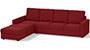 Apollo Sofa Set (Fabric Sofa Material, Compact Sofa Size, Soft Cushion Type, Sectional Sofa Type, Sectional Master Sofa Component, Salsa Red, Regular Back Type, High Back Back Height) by Urban Ladder - - 241903