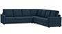 Apollo Sofa Set (Indigo Blue, Fabric Sofa Material, Compact Sofa Size, Firm Cushion Type, Corner Sofa Type, Corner Master Sofa Component, Regular Back Type, High Back Back Height) by Urban Ladder