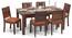 Brighton Large - Oribi 6 Seater Dining Table Set (Teak Finish, Burnt Orange) by Urban Ladder - - 24574