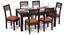 Brighton Large - Zella 6 Seater Dining Table Set (Mahogany Finish, Burnt Orange) by Urban Ladder - - 24578