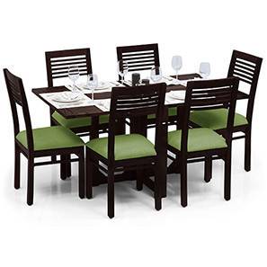 6 Folding Dining Table Sets Design Danton Zella Solid Wood 6 Seater Dining Table with Set of Chairs in Mahogany Finish