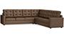 Apollo Sofa Set (Mocha, Fabric Sofa Material, Compact Sofa Size, Firm Cushion Type, Corner Sofa Type, Corner Master Sofa Component, Tufted Back Type, High Back Back Height) by Urban Ladder