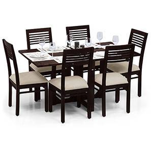 6 Folding Dining Table Sets Design Danton Zella Solid Wood 6 Seater Dining Table with Set of Chairs in Mahogany Finish