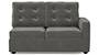 Apollo Sofa Set (Fabric Sofa Material, Compact Sofa Size, Soft Cushion Type, Sectional Sofa Type, Left Aligned 2 Seater Sofa Component, Ash Grey Velvet, Tufted Back Type, Regular Back Height) by Urban Ladder