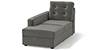 Apollo Sofa Set (Fabric Sofa Material, Compact Sofa Size, Soft Cushion Type, Sectional Sofa Type, Left Aligned Chaise Sofa Component, Ash Grey Velvet, Tufted Back Type, Regular Back Height) by Urban Ladder