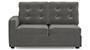 Apollo Sofa Set (Fabric Sofa Material, Compact Sofa Size, Soft Cushion Type, Sectional Sofa Type, Right Aligned 2 Seater Sofa Component, Ash Grey Velvet, Tufted Back Type, Regular Back Height) by Urban Ladder