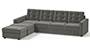Apollo Sofa Set (Fabric Sofa Material, Compact Sofa Size, Soft Cushion Type, Sectional Sofa Type, Sectional Master Sofa Component, Ash Grey Velvet, Tufted Back Type, Regular Back Height) by Urban Ladder