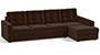Apollo Sofa Set (Dark Earth, Fabric Sofa Material, Regular Sofa Size, Soft Cushion Type, Sectional Sofa Type, Sectional Master Sofa Component, Tufted Back Type, Regular Back Height) by Urban Ladder