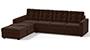 Apollo Sofa Set (Dark Earth, Fabric Sofa Material, Regular Sofa Size, Soft Cushion Type, Sectional Sofa Type, Sectional Master Sofa Component, Tufted Back Type, Regular Back Height) by Urban Ladder
