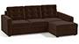 Apollo Sofa Set (Dark Earth, Fabric Sofa Material, Regular Sofa Size, Soft Cushion Type, Sectional Sofa Type, Sectional Master Sofa Component, Tufted Back Type, Regular Back Height) by Urban Ladder
