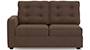 Apollo Sofa Set (Fabric Sofa Material, Compact Sofa Size, Soft Cushion Type, Sectional Sofa Type, Right Aligned 2 Seater Sofa Component, Daschund Brown, Tufted Back Type, Regular Back Height) by Urban Ladder