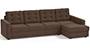 Apollo Sofa Set (Fabric Sofa Material, Compact Sofa Size, Soft Cushion Type, Sectional Sofa Type, Sectional Master Sofa Component, Daschund Brown, Tufted Back Type, Regular Back Height) by Urban Ladder