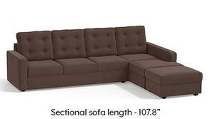 Apollo Sectional Tufted Sofa (Daschund Brown)