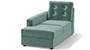 Apollo Sofa Set (Fabric Sofa Material, Regular Sofa Size, Soft Cushion Type, Sectional Sofa Type, Left Aligned Chaise Sofa Component, Dusty Turquoise Velvet, Tufted Back Type, Regular Back Height) by Urban Ladder