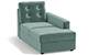 Apollo Sofa Set (Fabric Sofa Material, Regular Sofa Size, Soft Cushion Type, Sectional Sofa Type, Right Aligned Chaise Sofa Component, Dusty Turquoise Velvet, Tufted Back Type, Regular Back Height) by Urban Ladder