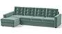Apollo Sofa Set (Fabric Sofa Material, Regular Sofa Size, Soft Cushion Type, Sectional Sofa Type, Sectional Master Sofa Component, Dusty Turquoise Velvet, Tufted Back Type, Regular Back Height) by Urban Ladder