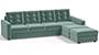 Apollo Sofa Set (Fabric Sofa Material, Regular Sofa Size, Soft Cushion Type, Sectional Sofa Type, Sectional Master Sofa Component, Dusty Turquoise Velvet, Tufted Back Type, Regular Back Height) by Urban Ladder
