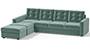 Apollo Sofa Set (Fabric Sofa Material, Regular Sofa Size, Soft Cushion Type, Sectional Sofa Type, Sectional Master Sofa Component, Dusty Turquoise Velvet, Tufted Back Type, Regular Back Height) by Urban Ladder