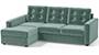 Apollo Sofa Set (Fabric Sofa Material, Regular Sofa Size, Soft Cushion Type, Sectional Sofa Type, Sectional Master Sofa Component, Dusty Turquoise Velvet, Tufted Back Type, Regular Back Height) by Urban Ladder