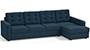 Apollo Sofa Set (Indigo Blue, Fabric Sofa Material, Compact Sofa Size, Soft Cushion Type, Sectional Sofa Type, Sectional Master Sofa Component, Tufted Back Type, Regular Back Height) by Urban Ladder