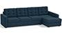 Apollo Sofa Set (Indigo Blue, Fabric Sofa Material, Regular Sofa Size, Soft Cushion Type, Sectional Sofa Type, Sectional Master Sofa Component, Tufted Back Type, Regular Back Height) by Urban Ladder