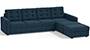 Apollo Sofa Set (Indigo Blue, Fabric Sofa Material, Regular Sofa Size, Soft Cushion Type, Sectional Sofa Type, Sectional Master Sofa Component, Tufted Back Type, Regular Back Height) by Urban Ladder