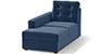 Apollo Sofa Set (Fabric Sofa Material, Compact Sofa Size, Soft Cushion Type, Sectional Sofa Type, Left Aligned Chaise Sofa Component, Lapis Blue, Tufted Back Type, Regular Back Height) by Urban Ladder