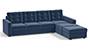 Apollo Sofa Set (Fabric Sofa Material, Compact Sofa Size, Soft Cushion Type, Sectional Sofa Type, Sectional Master Sofa Component, Lapis Blue, Tufted Back Type, Regular Back Height) by Urban Ladder