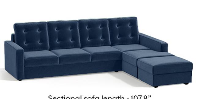 Apollo Sofa Set (Fabric Sofa Material, Regular Sofa Size, Soft Cushion Type, Sectional Sofa Type, Sectional Master Sofa Component, Lapis Blue, Tufted Back Type, Regular Back Height)