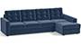 Apollo Sofa Set (Fabric Sofa Material, Regular Sofa Size, Soft Cushion Type, Sectional Sofa Type, Sectional Master Sofa Component, Lapis Blue, Tufted Back Type, Regular Back Height) by Urban Ladder