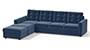 Apollo Sofa Set (Fabric Sofa Material, Regular Sofa Size, Soft Cushion Type, Sectional Sofa Type, Sectional Master Sofa Component, Lapis Blue, Tufted Back Type, Regular Back Height) by Urban Ladder